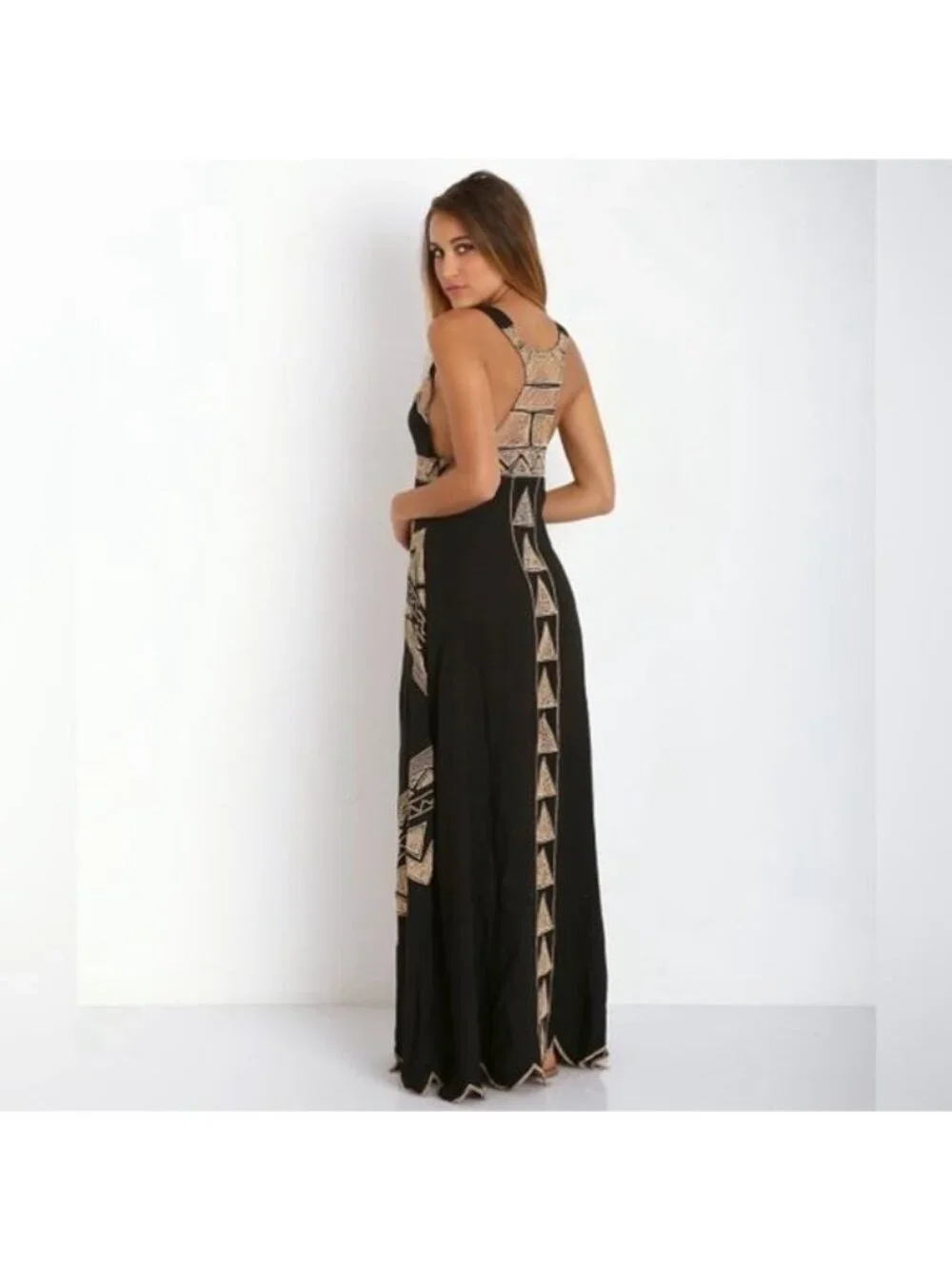 RARE VTG NWOT Free People Jen’s Pirate Booty Black Embroidered Maxi Dress | Boho - Picture 14 of 16